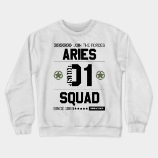 Zodiac Majesty Aries Squad Black Crewneck Sweatshirt